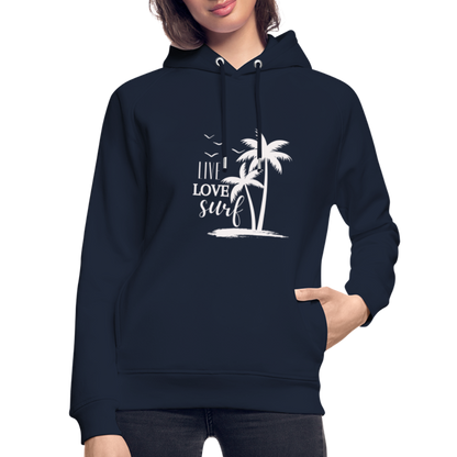 Unisex Bio-Hoodie -live love surf- - Navy