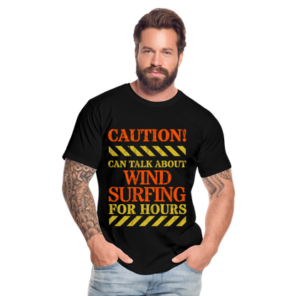 Männer Premium Bio T-Shirt -caution- - Schwarz