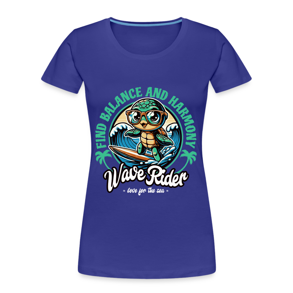 Frauen Premium Bio T-Shirt -wave rider- - Königsblau